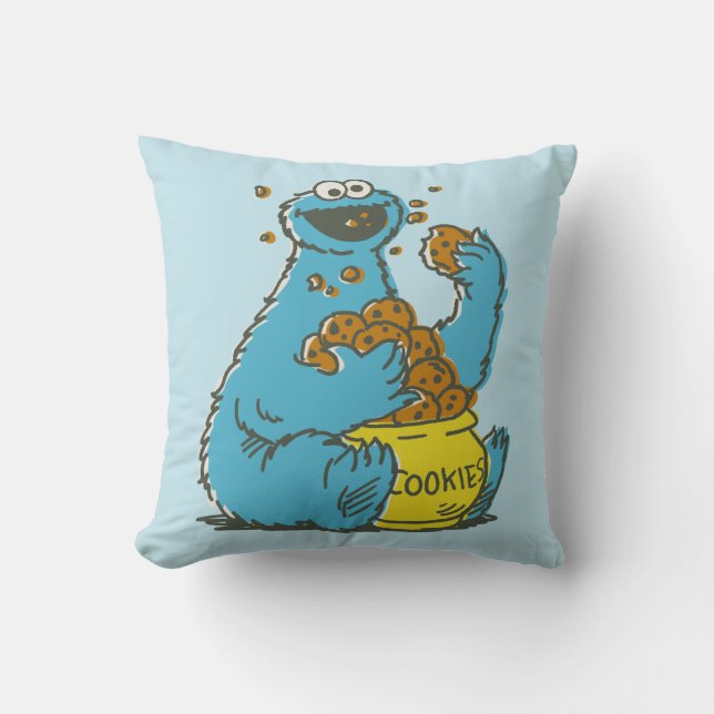 Cojín Decorativo Cookie Monster Vintage (Anverso)