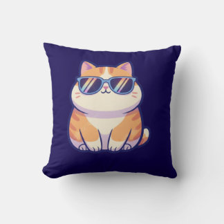 Cojín Decorativo Cool Cat Throw Pillow – Stylish Feline Vibes for Y