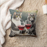Cojín Decorativo Cool Cats Are Drinking Wine Pillow!<br><div class="desc">Cool Cats Are Drinking Wine Pillow!
By MammaBASIL.</div>