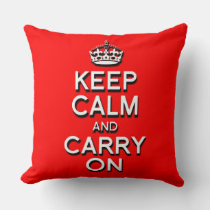 Cojín Decorativo Cool Keep Calm y Sigue Rojo