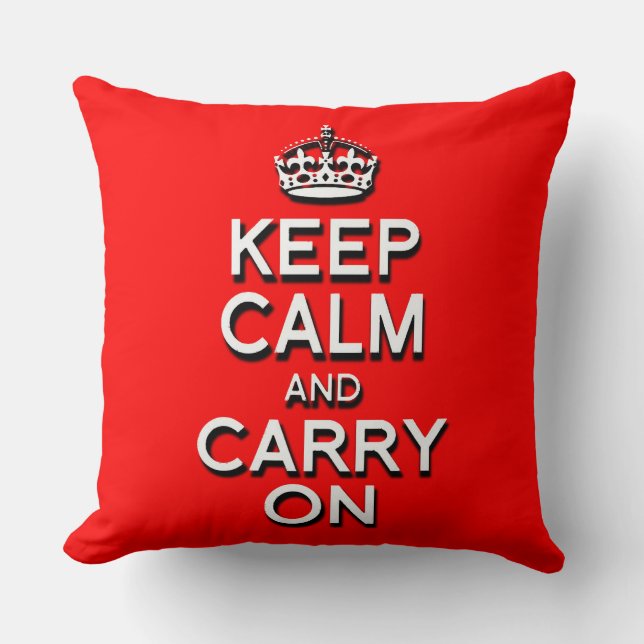 Cojín Decorativo Cool Keep Calm y Sigue Rojo (Anverso)
