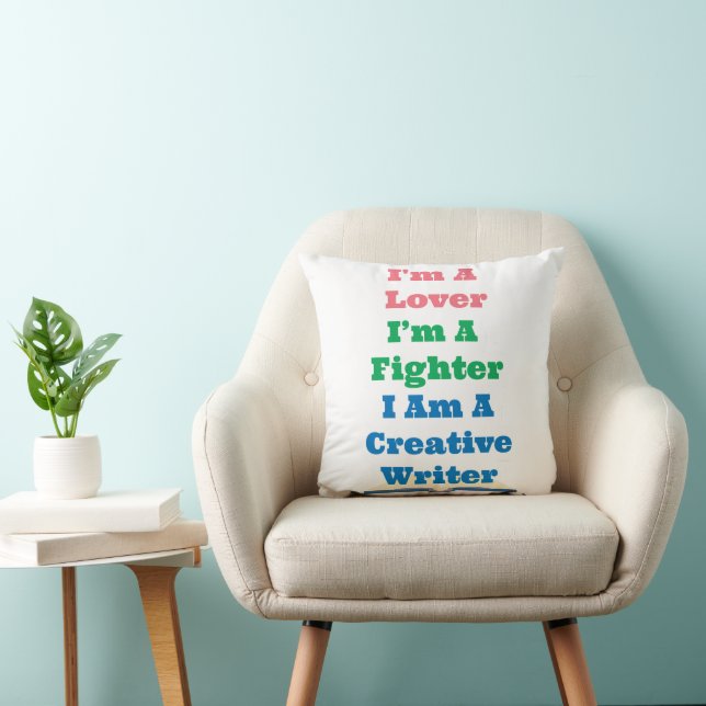 Cojín Decorativo Cool Lover Fighter Creative Writer Author Saying (Silla)