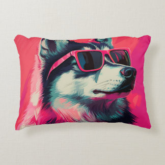 Cojín Decorativo Cool Siberian Husky dog with sunglasses