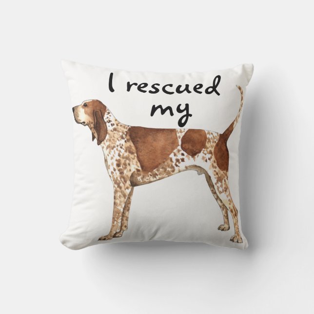 Cojín Decorativo Coonhound del inglés americano del rescate (Anverso)