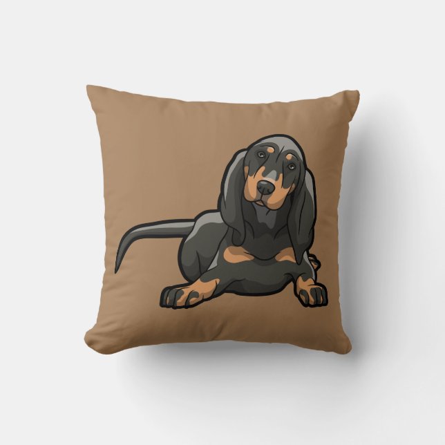 Cojín Decorativo Coonhound Reversible Black & Tan (Anverso)