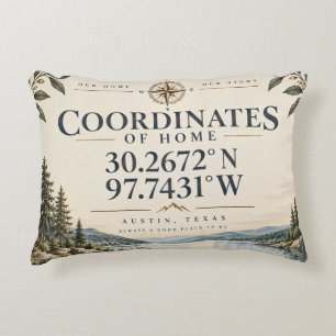 Cojín Decorativo Coordenadas de Hogar Recuerdo