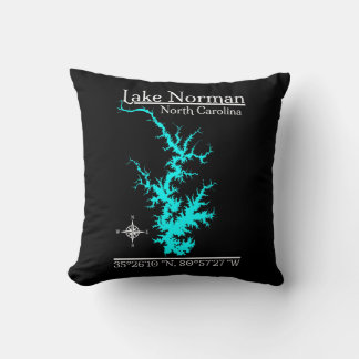 Cojín Decorativo Coordenadas del lago Norman Carolina del Norte
