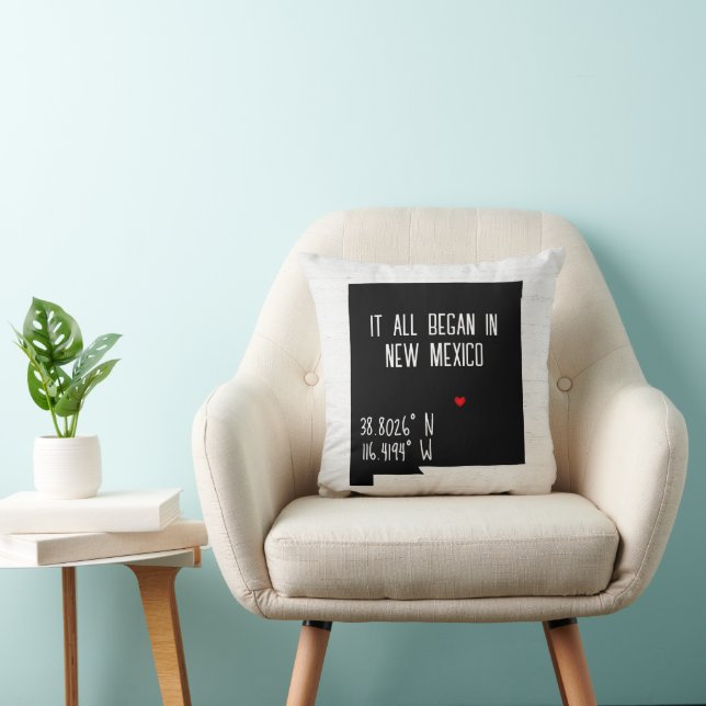 Cojín Decorativo Coordenadas GPS de Nuevo México (Silla)