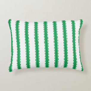 Cojín Decorativo Coordinado de raya de ticking cosida a mano – Verd