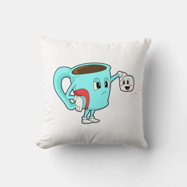 Cojín Decorativo Copa con café. (Anverso)