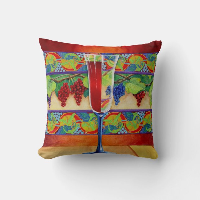 Cojín Decorativo Copa de vino semillena (Anverso)