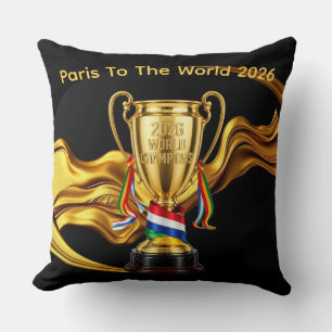 Cojín Decorativo Copa Mundial 2026: Fluido Dorado París Al mundo