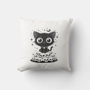 Cojín Decorativo Copia de Cráneos de Gatos Gótico Gatito Lindo Espe