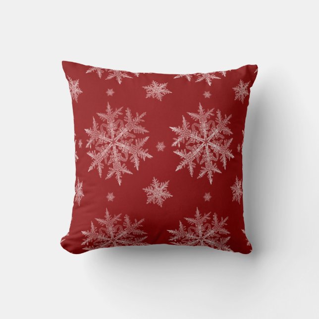 Cojín Decorativo Copia de Nieve Roja Fiesta de Navidad (Anverso)