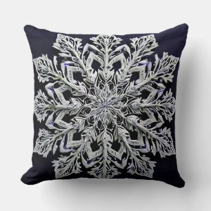 Cojín Decorativo copo de nieve 3d