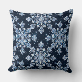 Cojín Decorativo Copo de nieve 3d azul