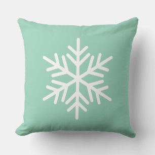 Cojín Decorativo Copo de Nieve Alpino Blanco Festivo en Pastel de M