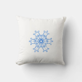 Cojín Decorativo Copo de Nieve Azul