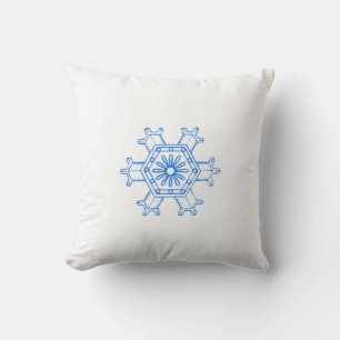 Cojín Decorativo Copo de Nieve Azul