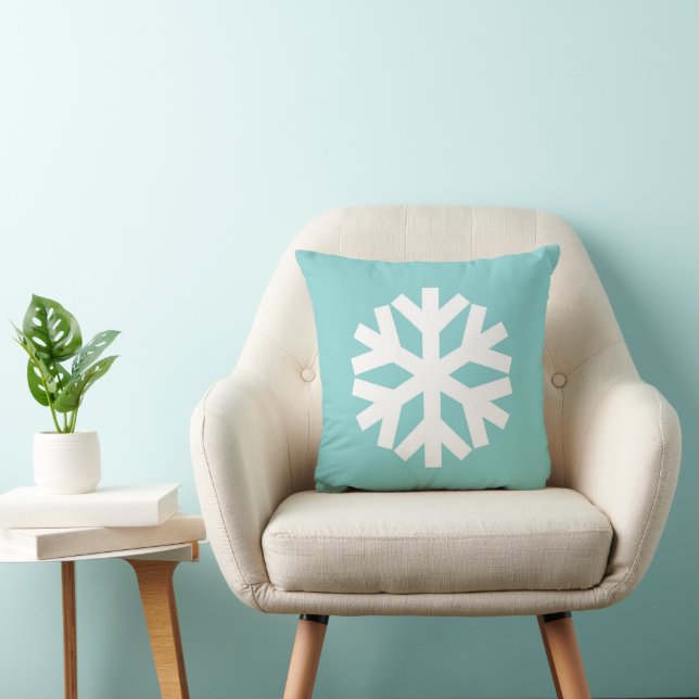 Cojín Decorativo Copo de nieve azul (Silla)