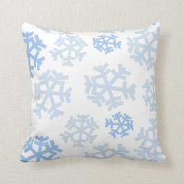 Cojín Decorativo Copo de nieve azul y blanco
