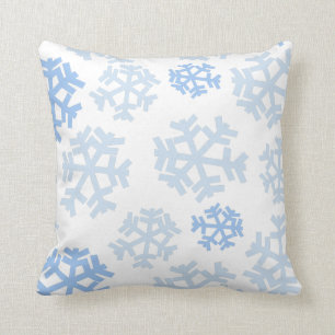 Cojín Decorativo Copo de nieve azul y blanco