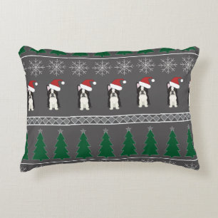 Cojín Decorativo Copo de Nieve de Navidad, Perro de Santa, Árbol