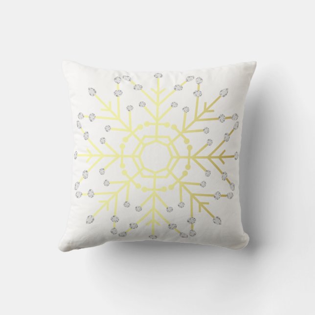 Cojín Decorativo Copo de nieve dorado (Reverso)