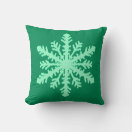 Cojín Decorativo Copo de nieve Ikat - Verde pino y menta