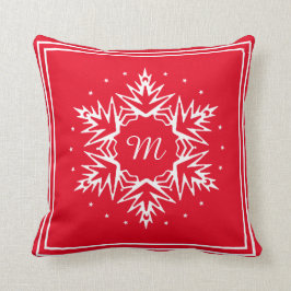 Cojín Decorativo Copo de nieve inicial del Año Nuevo