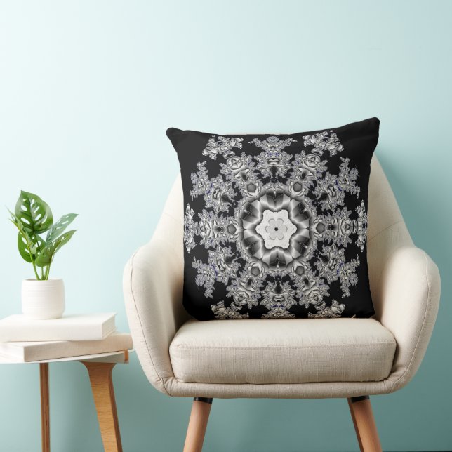 Cojín Decorativo Copo de nieve plateado (Silla)