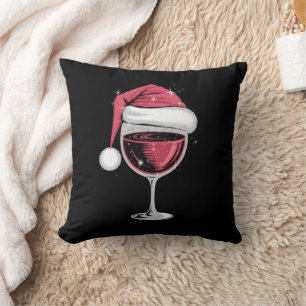 Cojín Decorativo Copo de vino tinto Navidad Divertida Navidad Xmas 