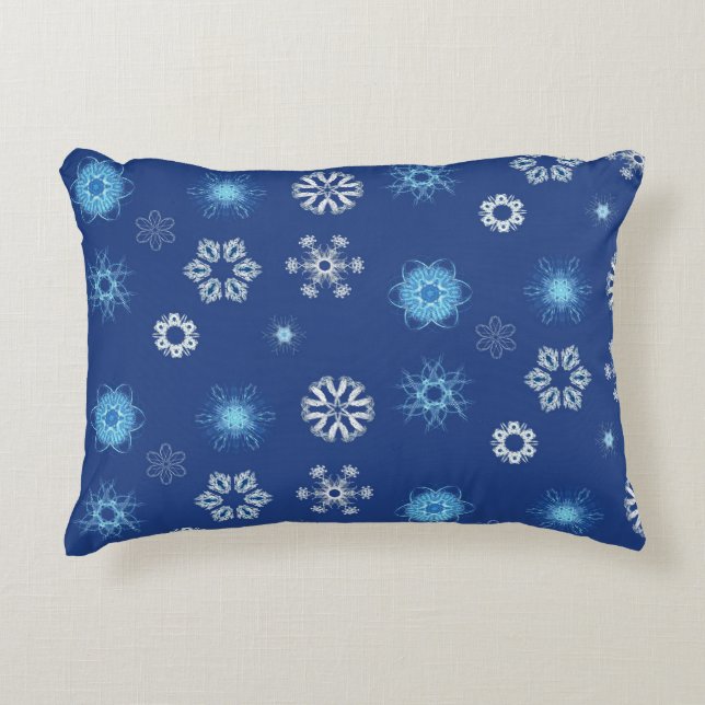 Cojín Decorativo Copos de Navidad en tu cama (Anverso)