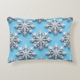 Cojín Decorativo copos de nieve 3d