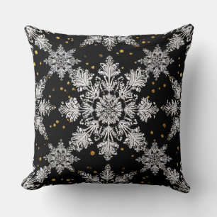 Cojín Decorativo copos de nieve 3d