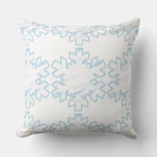 Cojín Decorativo Copos de nieve (azul/blanco)