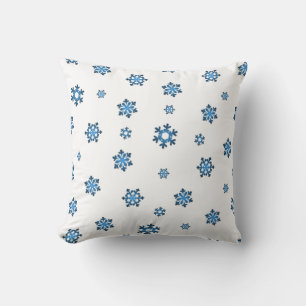 Cojín Decorativo Copos de nieve (azul y negro)