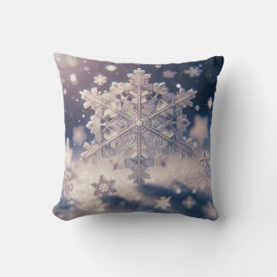 Cojín Decorativo Copos de nieve / borde / sombra