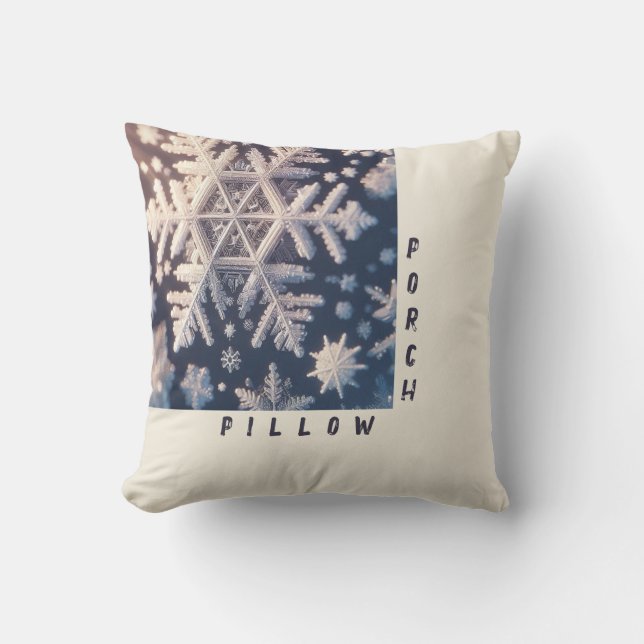 Cojín Decorativo Copos de nieve / Cristales gruesos / Rayos / Porch (Anverso)