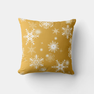 Cojín Decorativo Copos de nieve de apertura blanca.