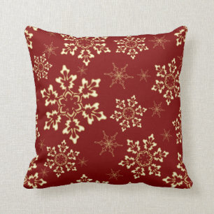 Cojín Decorativo Copos de nieve de Borgoña
