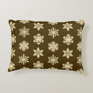 Cojín Decorativo Copos de nieve de Ikat - beige y marrones
