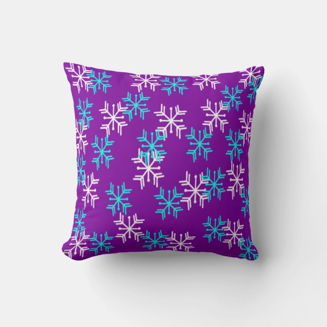 Cojín Decorativo Copos de nieve de invierno (Anverso)