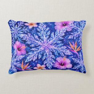 Cojín Decorativo Copos de Nieve de Invierno Tropical