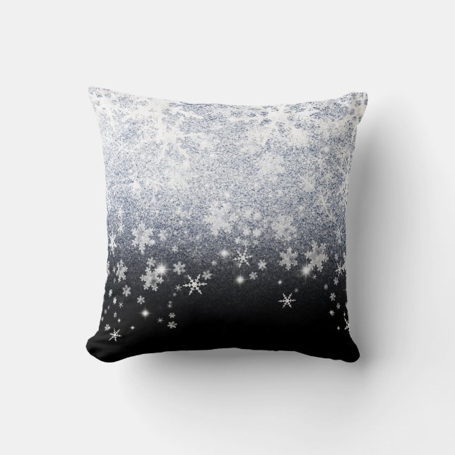 Cojín Decorativo Copos de nieve de Navidad resquebrajada (Anverso)