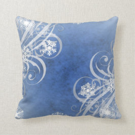 Cojín Decorativo Copos de nieve del navidad azules