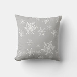 Cojín Decorativo copos de nieve en gris