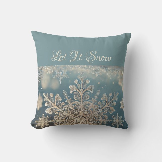 Cojín Decorativo Copos de nieve / encaje / Que nieve (Anverso)