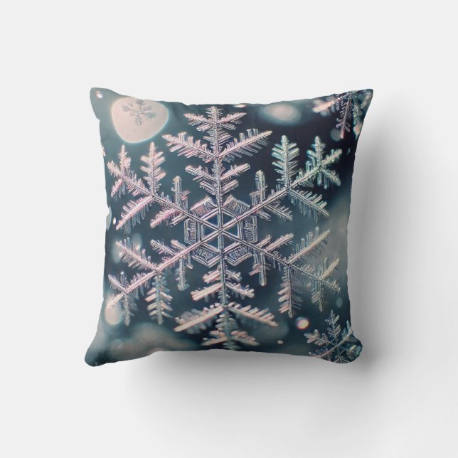 Cojín Decorativo Copos de nieve / Luna (Reverso)