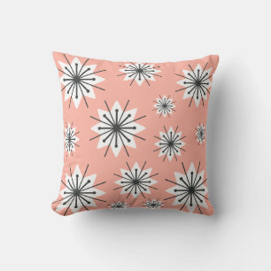Cojín Decorativo Copos de nieve modernistas de mediados de siglo me